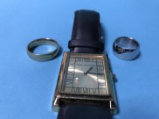 A Rennie Mackintosh gents watch and two rings