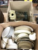 Two boxes of assorted, to include Royal Doulton 'Romance' dinner service