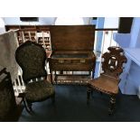 A Victorian mahogany hall chair