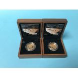 Two 'Olympic Games Handover Ceremony', 2008, gold proof £2 coins