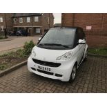 A white Smart Fortwo Pulse CDI, Automatic, convertible, 799cc, date of registration 26th March 2012,