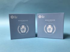 Two Wedgwood 260th Anniversary, 2019, gold proof £2 coins