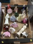 A collection of various figures, to include Coalport and Royal Doulton etc.