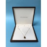 An 18ct gold mounted citrine and diamond pendant on 18ct gold necklace, total weight 10g