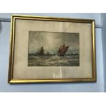 Thomas Bush Hardy (1842-1897), watercolour, signed, dated 1895, 'Fishing vessels at sea', 35cm x