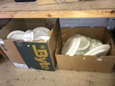 A quantity of Royal Doulton dinner china, in two boxes