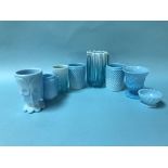 Eight pieces of blue North East glassware