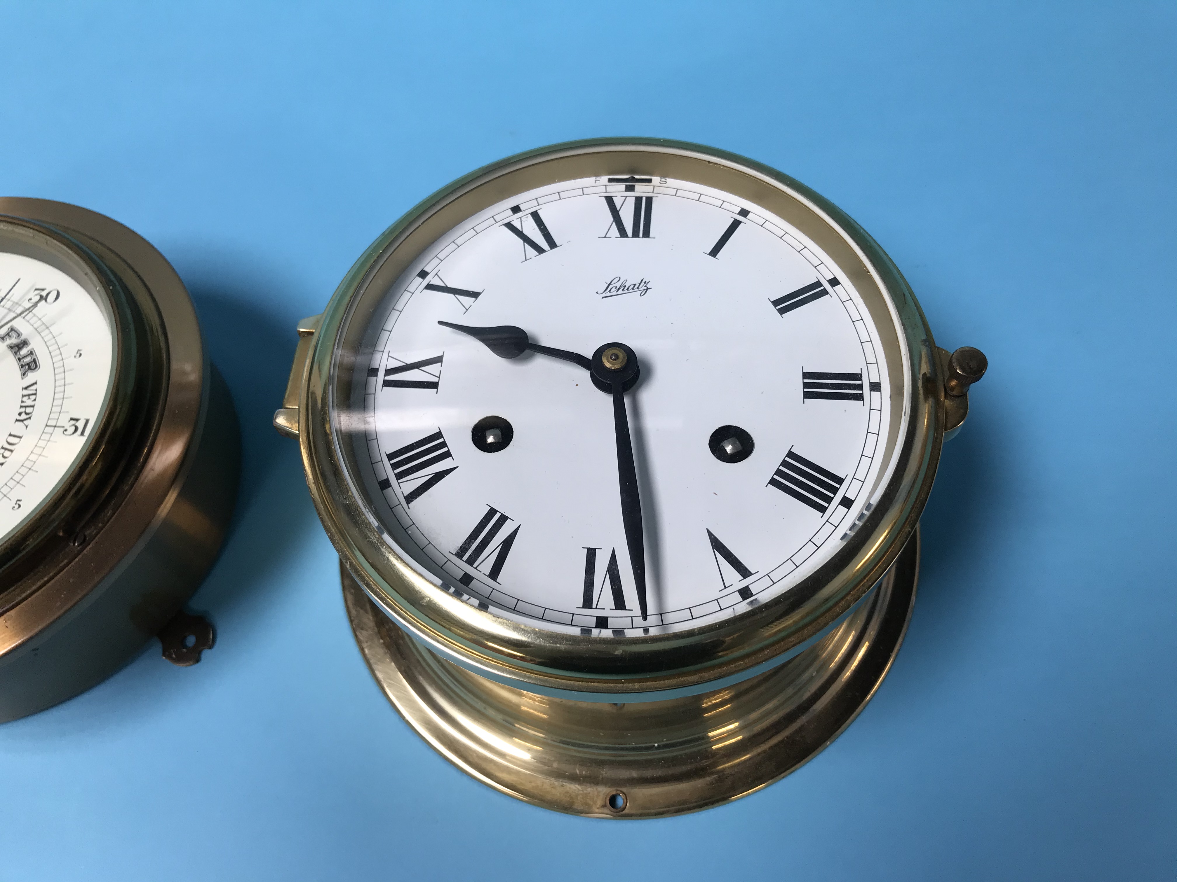 A Schatz Ship's clock and a Ship's barometer - Image 3 of 3