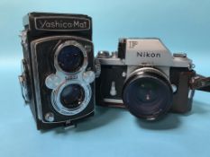 A Yashica Copal MXV and a Nikon F