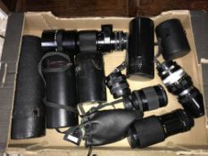 A quantity of camera lenses to include Canon, Nikkor etc. (10)