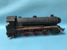 A 3 1/2" gauge, black livery, live model steam engine