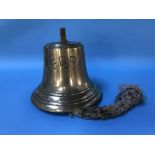 A brass Ship's bell 'Vedra', 27cm diameter
