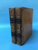 Two leather bound volumes, 'Memoirs of Samuel Pepys', edited by Richard Lord Braybrooke, published