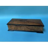 A modern walnut glove box, 36cm long