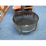 Glass top circular coffee table