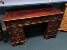 A pedestal desk