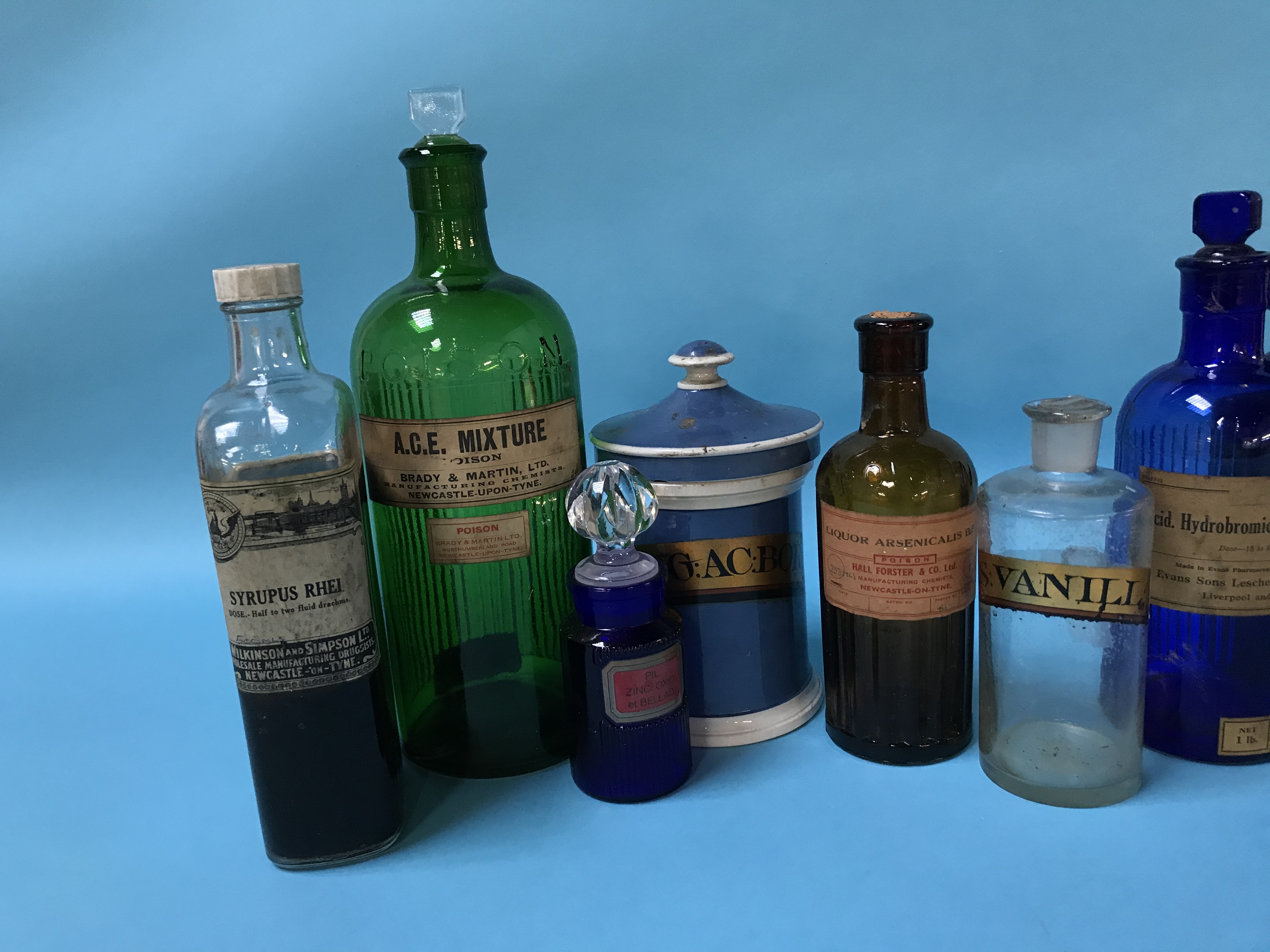 Eleven various glass and pottery Pharmacy bottles - Image 3 of 4