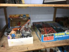Galoob A-Team figures and an Action Man tower etc