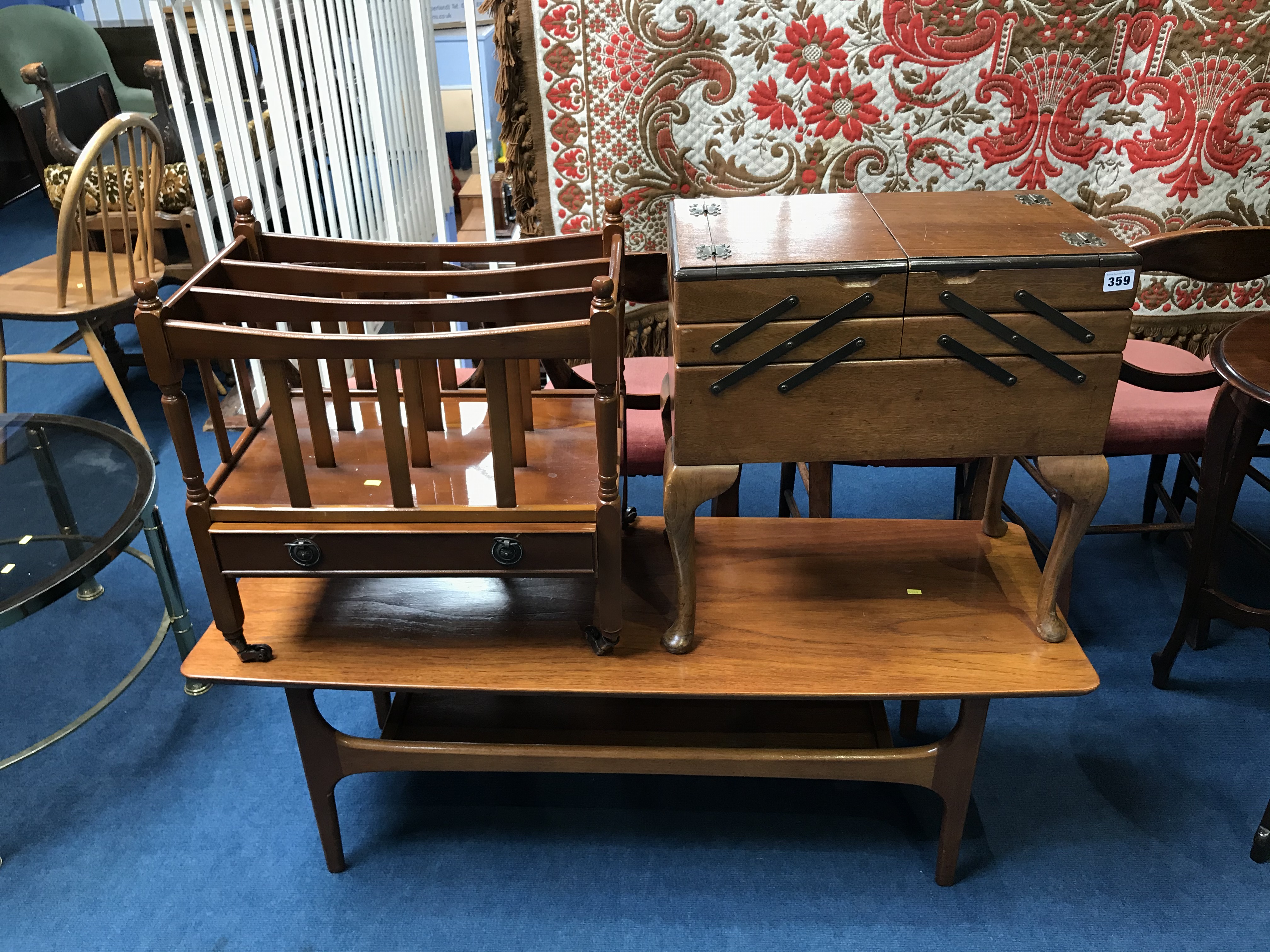 Canterbury, sewing box and coffee table