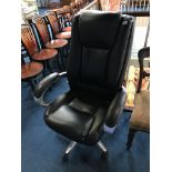 Black leather office chair