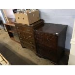 An oak dressing chest, Hi Fi cabinet and a sliding door bookcase