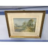 David Thomas Robertson (1879-1952), watercolour, signed, 'The River Tyne near Bywell,