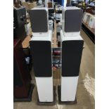 Pair of Q Acoustic floor standing speakers and a pair of shelf speakers