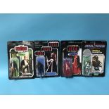 Four carded Star Wars figures