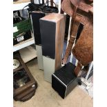 A pair of Cambridge Audio floor standing speakers and a Bass bin