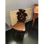 A Victorian mahogany hall chair