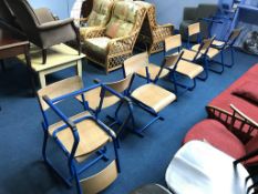 A set of ten school chairs