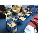 A set of ten school chairs