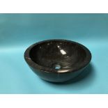 A new marble circular bathroom sink, 40cm diameter, 15cm high