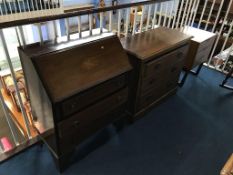 A Bureau, Edwardian chest of drawers and a chest