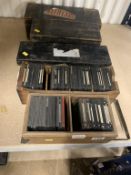 A quantity of glass slides and negatives