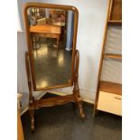 A Victorian mahogany cheval mirror