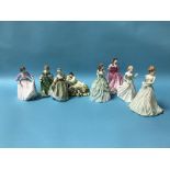 Eight Royal Doulton figurines