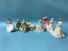 Eight Royal Doulton figurines