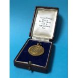 A 9ct gold fob 'Durham County Working Men's Club', 9.5g