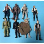 Eight Star Wars figures, including Squid Head