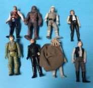 Eight Star Wars figures, including Squid Head