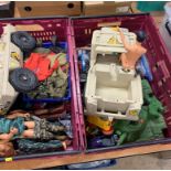 Two boxes of Action Man figures and accessories