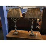 A pair of decorative table lamps