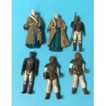 Six Star Wars figures, including Bib Fortuna etc.