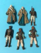 Six Star Wars figures, including Bib Fortuna etc.