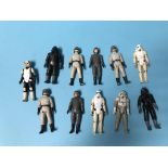 Eleven Star Wars figures, including Storm Troopers etc.