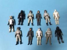 Eleven Star Wars figures, including Storm Troopers etc.