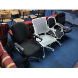 Four office chairs