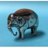 A silver pin cushion in the form of an elephant, Cornelius Desormeaux and James Francis Hollings