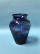 A Hartley Wood glass vase, 21cm height
